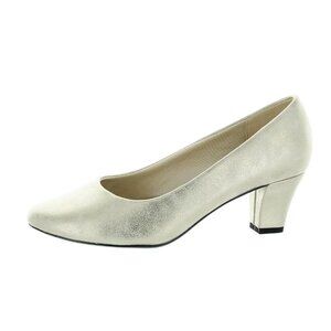 NiB Easy Street Women's Ballari Pump Heel Comfort Sole Gold Size 8 M $80 RY1273